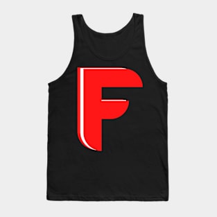 F - Letter A to Z Text Collection Red Colour Tank Top